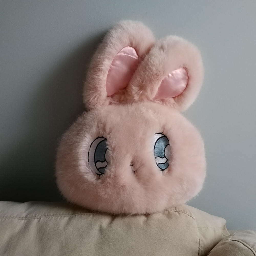 Esther Bunny x WC medium pink plush cushion